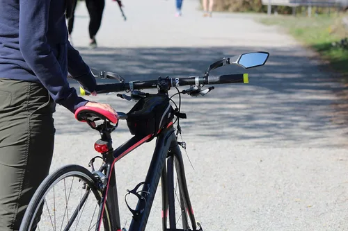 Miniatura 7 de Hafny NUEVO Espejo para manubrio de bicicleta, HD, resistente a explosiones, lente de vidrio, HF-MR095 (antirreflejo izquierdo)