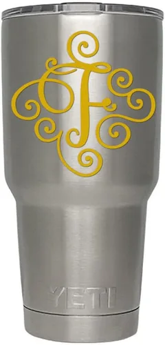 Miniatura 78 de Monogram - Calcomanía troquelada/vinilo adhesivo. Haga clic para opciones de color/letra. Disponible en cuatro colores y todas las letras de la A