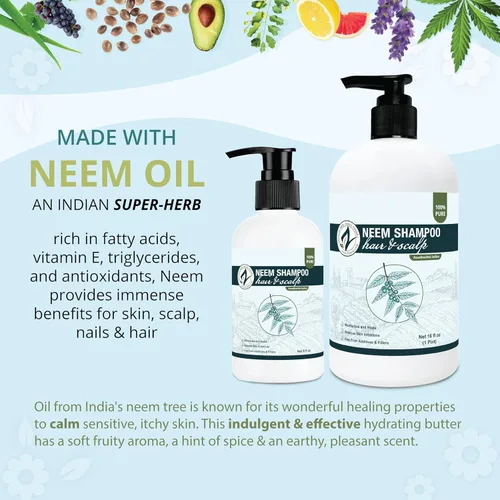 Miniatura 4 de Zatural Neem Shampoo Limpiador suave para cuero cabelludo y cabello con extractos botánicos Lavado hidratante para suavidad, volumen y brillo