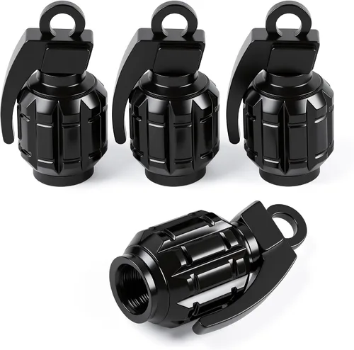 Miniatura 20 de 4 piezas tapas de vástago de válvula de neumático estilo bola 8, cubiertas universales de vástago de válvula de neumático con núcleo de cobre a