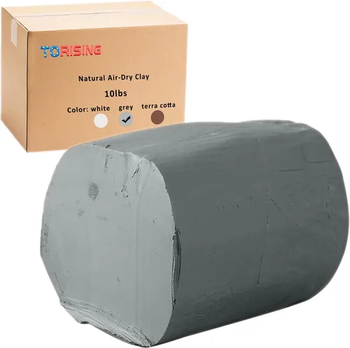Arcilla que se seca al aire 10 libras, Arcilla de modelado de cerámica para todo propósito para modelado a mano y torneado, No tóxica (Gris)