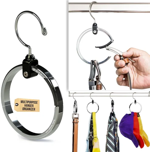 ROLLY HANGER Perchas multiusos para armario, colgador de corbata y cinturón para armario, gran organizador de cinturón que ahorra espacio para