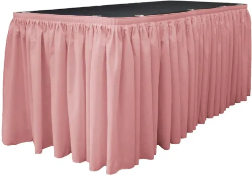 Miniatura 3 de LA Linen Falda de mesa de popelina de poliéster para mesas rectangulares, tela plisada para banquetes de boda, 14 pies por 29 pulgadas de largo
