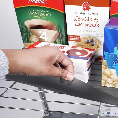 Miniatura 8 de Sterling Shelf Liners para sistema de estante de alambre: juego de 4 en grafito: 14 x 36 pulgadas: esteras de plástico para estanterías de alambre