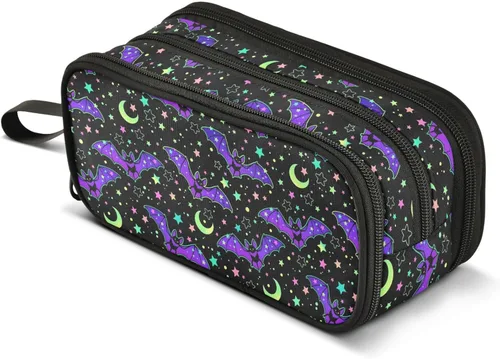 Miniatura 24 de MNSRUU Estuche grande para lápices, estuche estético con diseño de rana linda, organizador de marcadores, caja de lápices para niñas, niños