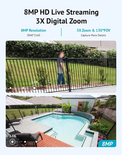 Miniatura 2 de LaView - Cámaras de seguridad para exteriores 4K, cámaras HD de 8MP para seguridad del hogar con detección humana por IA, impermeables IP65, Blanco