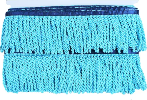 Miniatura 12 de BEL AVENIR Cortina con flecos de lingote con cinta azul de 5.3 yardas x 3 pulgadas, adornos de tela para costura de bricolaje, decoración