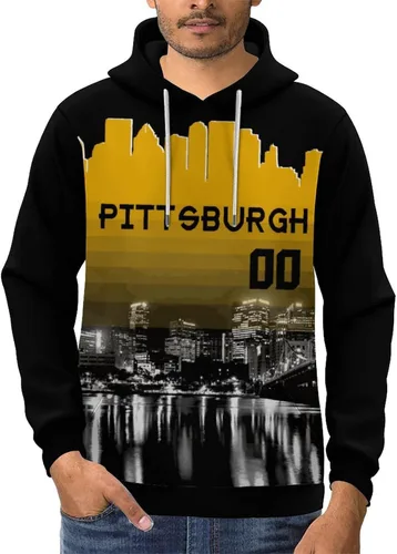 Miniatura 60 de Custom Football Hoodies City Night Skyline Personalized Sweatshirt Name Number Fan Gift Pullover for Men Women Youth
