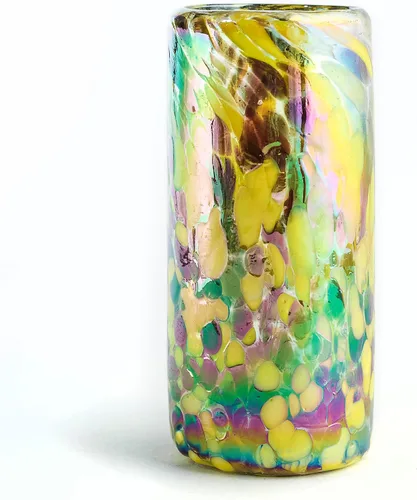 Miniatura 6 de Juego de vasos de tequila mexicanos especiales, soplados a mano con color y textura únicas de 4 piezas - Confeti (Brillo dorado)