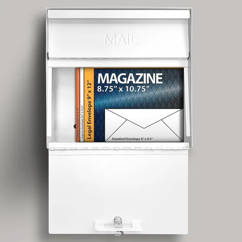 Miniatura 6 de Mail Boss 7169 Buzón de Seguridad Metro con Cerradura para Montaje en Pared, Blanco Alpino Blanco (Alpine White)