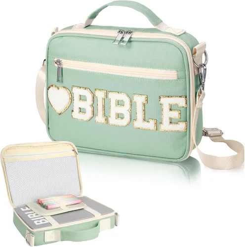 Miniatura 7 de Silkfly Blue End of Years - Funda de regalo de graduación para la Biblia, bolsa grande de felpilla con correa para el hombro, bolsa de mano