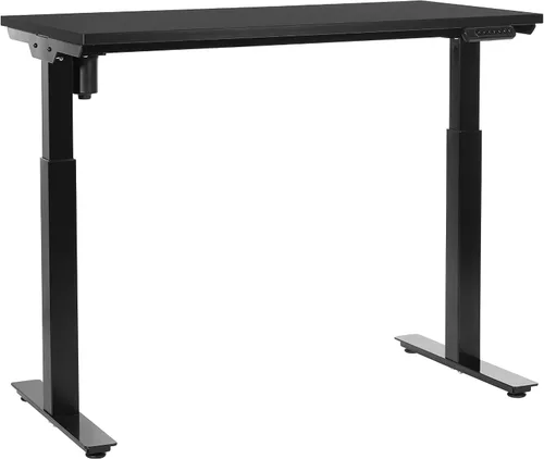 Office Star Prado - Mesa motorizada de altura ajustable de 4 pies con control de memoria programable de 4 posiciones, parte superior negra y base