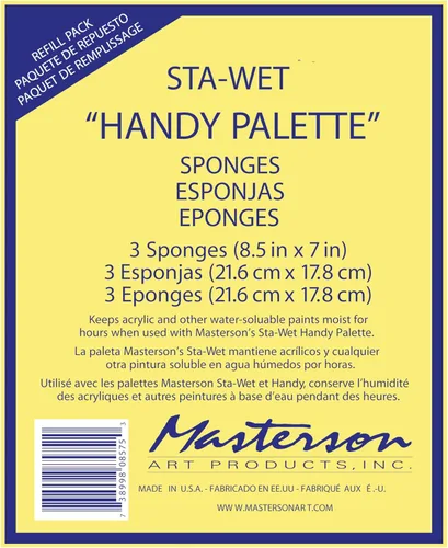 Masterson Sta-Wet - Recambio de esponja práctica, 8.5 x 7 pulgadas, paquete de 3 (857.53)