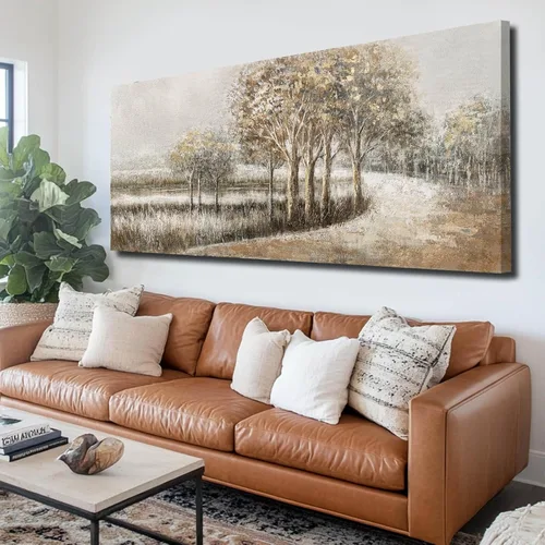 Miniatura 10 de WINKAILIN Pintura blanca, ilustraciones decorativas simples de 29 x 58 pulgadas, arte abstracto de pared para sala de estar, decoración moderna