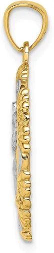 Miniatura 2 de 14K con medalla de San Cristóbal de rodio de 0.974in, 0.709in, estilo C4714, Metal, no conocido