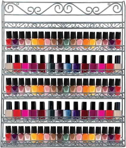 Miniatura 7 de Estante de pared para esmaltes de uñas marca Pana *registrar bajo Pana* (capacidad para hasta 100 esmaltes de uñas)