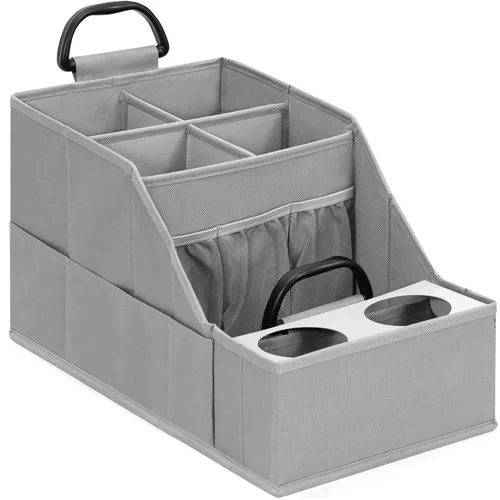 Miniatura 9 de Organizador de asiento de automóvil para asiento trasero, organizador de automóvil con 12 compartimentos de almacenamiento, 2 portavasos