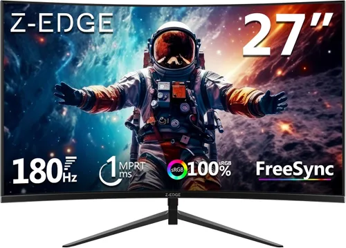Z-Edge Monitor curvo para juegos de 27 pulgadas, FHD 1080P 200Hz 165Hz 144Hz Monitor de PC curvado 1500R, MPRT 1ms Monitor, 350nits, 16.7M colores,