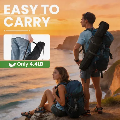Miniatura 4 de Paquete de 2 Sillas de Camping Portátiles Ligeras Plegables Silla de Césped Silla de Playa al Aire Libre con Portavasos y Bolsa de Transporte