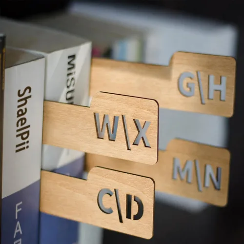 Miniatura 8 de Divisores de discos de vinilo con pestañas alfabéticas A-Z, 13 piezas divisoras de madera para álbumes LP, cómics, archivadores, revistas