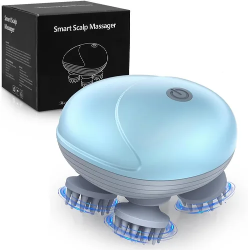 Miniatura 7 de Masajeador de mano mejorado para mascotas para perros y gatos, masajeador eléctrico para gatos con 4 cabezas giratorias, tres modos, para aliviar