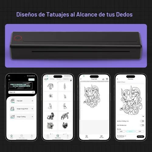 Miniatura 7 de INKin Kit de tatuaje para principiantes, juego completo con impresora de plantillas de tatuaje, pistola de tatuaje con 7 tiempos 0.079-0.157 in