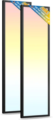 Miniatura 7 de Allsmartlife Paquete de 2 luces LED de panel plano de 1 x 2 pies de montaje en superficie, 24 W 2880 lm 5CCT 3000K-6000K seleccionables, lámparas