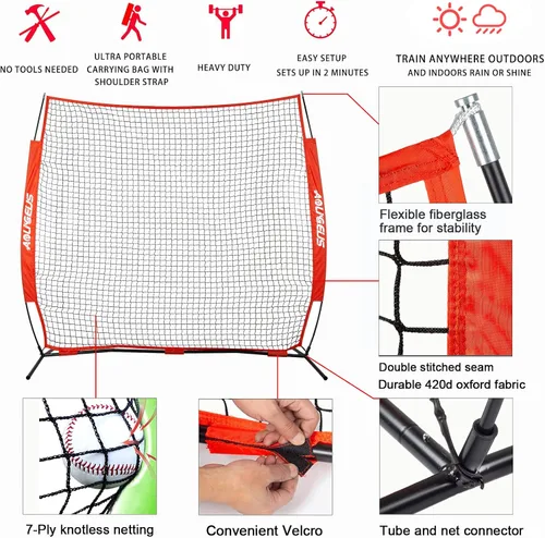 Miniatura 2 de Red de Barrera Deportiva, Red Deportiva, Red de Respaldo de Barricada, Perfecta para Béisbol, Sóftbol, Fútbol, Baloncesto, Lacrosse
