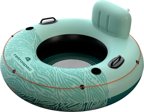 Miniatura 9 de Retrospec Siesta Float - Tubo inflable para río, flotador de agua de alta resistencia con respaldo y portavasos 300 libras Kit de reparación