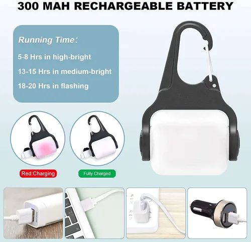 Miniatura 6 de Dog Lights for Night Walking, Clip on Dog Collar Light - 3 Modes, USB-C Rechargeable, IP65 Waterproof, LED Safety Light for Running, Camping