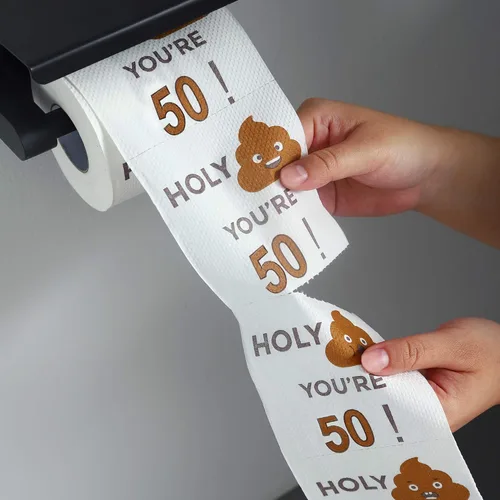Miniatura 4 de Rollo de papel higiénico de 50 cumpleaños divertido de 3 capas, regalos de cumpleaños para hombres y mujeres, novedad para decoraciones de fiesta