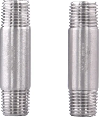 Miniatura 20 de 1/2" X 1/2" NPT Macho NPT Acero Inoxidable 304 Acoplamiento De Tubo De Acoplamiento De Acoplamiento De Tubo De Montaje 4" Longitud