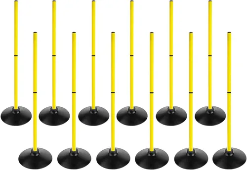 Juego de bastones de agilidad de fútbol Desmontable Deportes Entrenamiento Speed Pole Slalom Poles con Base de goma Equipo de Traning Deportivo