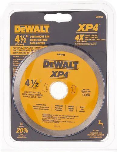 Miniatura 4 de DEWALT Hoja de diamante para azulejos porcelánicos, húmedo/seco, 4-1/2 pulgadas (DW4765)