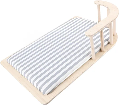 Miniatura 8 de Elevated Cat Bed Raised Cat Bed Wooden Hammock with Soft Warm Cushion & Fence for Small Dogs Cats Easy Assembly Cleaning (Striped Style)