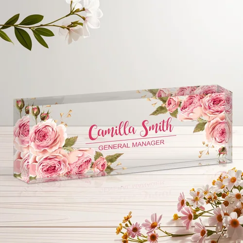 Miniatura 7 de Placa de nombre personalizada para escritorio, letrero de nombre de escritorio acrílico personalizado, regalos de agradecimiento de oficina