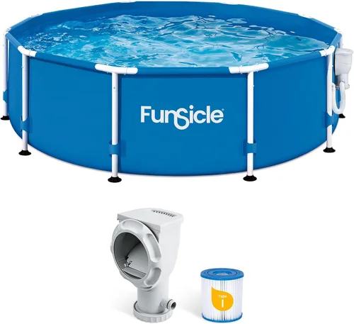 Miniatura 11 de Funsicle Actividad 8' x 30" Piscina redonda sobre el suelo, incluye bomba de filtro FiltraBoost 400 GPH con AutoSkimmer, cartucho de filtro tipo I