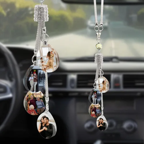 Miniatura 20 de AIFLM Adornos Personalizados de Foto de Cristal para Colgar en Coche Adornos Personalizados Estéticos para Espejo Adornos Personalizados