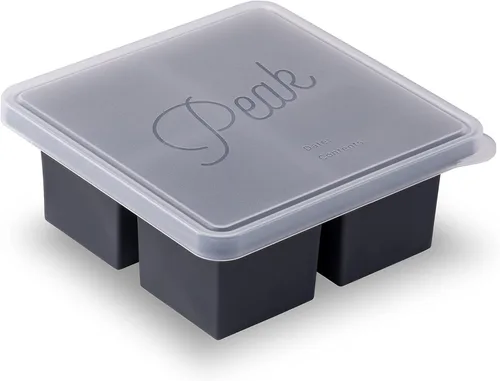 Miniatura 8 de W&P Cup Cubes - Bandeja de silicona para congelador con tapa, azul, hace 4 porciones perfectas de 1 taza, congela y almacena sopa, caldo, salsa