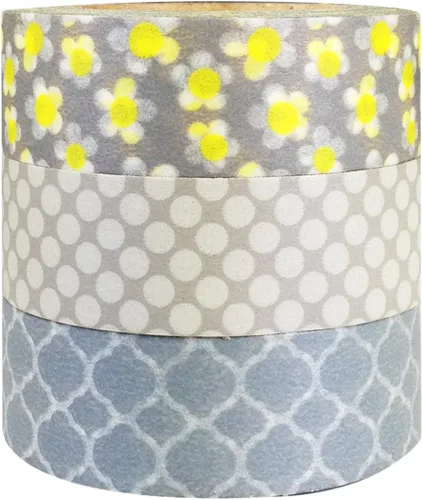 Miniatura 4 de allydrew Juego de 3 rollos de cinta Washi Washi Cintas de enmascarar (cintas Washi negras y blancas)
