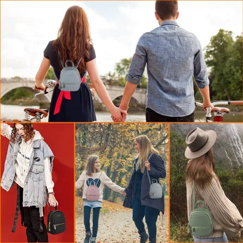 Miniatura 3 de Aeeque Mini mochila para mujer bolsa cruzada de cuero para teléfono bolsa de hombro pequeña Viajar