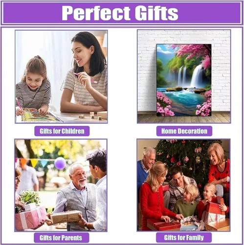 Miniatura 6 de Kits de pintura de diamantes para adultos, pintura de decoración de otoño por números para adultos, kit de bordado de lienzo para manualidades, arte