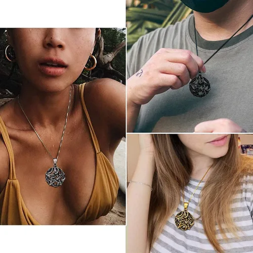 Miniatura 7 de Pentagram Pentacle Wiccan Necklace -Star Satanic Pendant 316L Stainless Steel Traditional Seal of Solomon Tetragrammaton Eliphas Levis Pentagra