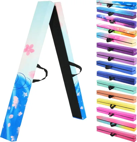 Miniatura 22 de FC FUNCHEER - Viga de equilibrio plegable, viga de suelo para gimnasia, equipo de gimnasia para niños, base de madera, fondo antideslizante y bolsa