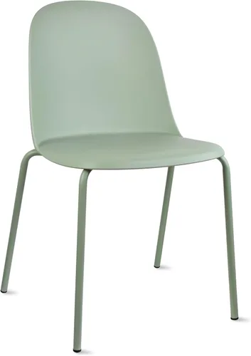 Miniatura 16 de 2xhome Silla de comedor moderna apilable sin brazos Asiento de plástico con patas de metal Uso en interiores o exteriores Patio de cocina