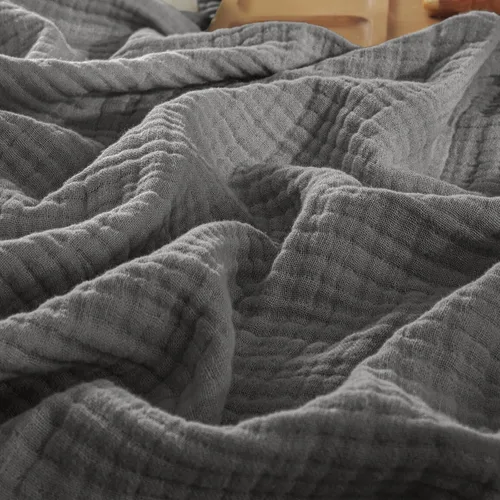 Miniatura 12 de PHF Manta de Muselina de Algodón 100%, Tamaño Queen 90"x90", Manta de Gasa Ligera de 4 Capas, Manta Minimalista Transpirable Suave como Nube para 02