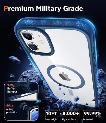 Miniatura 1682 de FNTCASE Funda para iPhone 13 Pro-Max: Fundas magnéticas transparentes compatibles con Magsafe Slim anti amarillamiento protección contra caídas