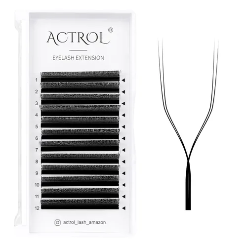 Miniatura 31 de Extensiones de pestañas 4D W, color negro, 0.003 in, rizo D, 0.315 in, volumen individual, YY, extensiones de pestañas en forma de W, fáciles