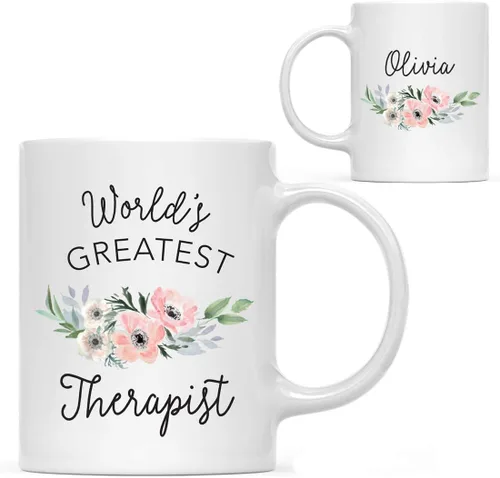 Miniatura 39 de Andaz Press Taza de café personalizada de 11 onzas, taza ejecutiva de relaciones públicas más grande del mundo, flor de anémona rosa, 1 paquete