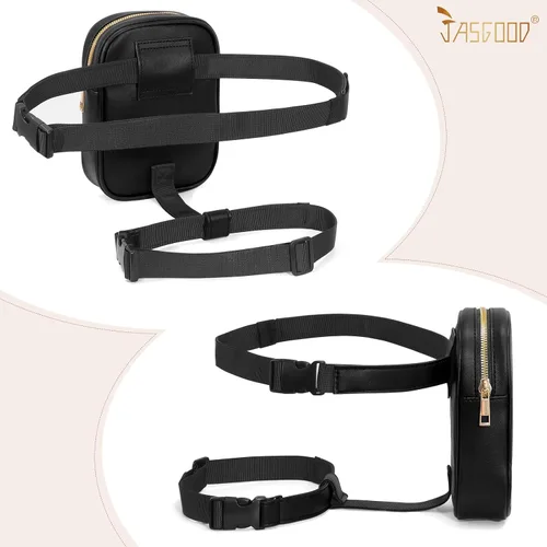 Miniatura 4 de JASGOOD Riñonera con arnés de muslo para mujer, bolsa de pierna caída, traje de Halloween, A-negro